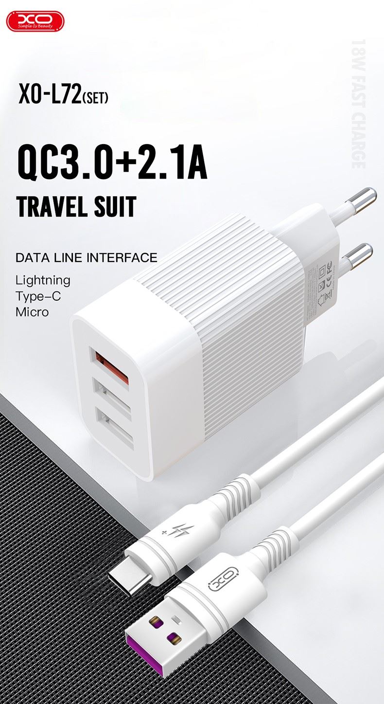 EU Plug with lighting cable